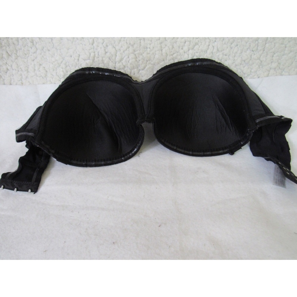 Olivachel Black Womens Strapless Bra Cup Seamless Plus Size Balconette Sz 38 DDD